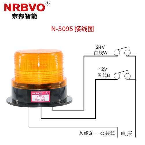 奈邦型车载LTD N-5095校车灯爆闪警示LED灯12-60V 可配强磁工程灯