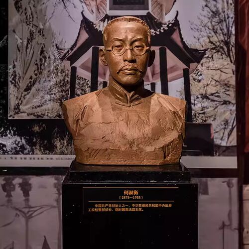 玻璃钢仿铜雕像定制人物雕塑头像真人老人校园铸铜名人革命肖像
