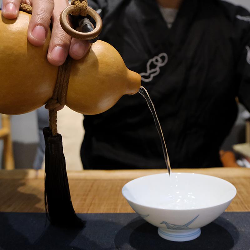 坐忘堂 酒葫芦天然蜂蜡防渗装酒 原色开口纯手工随身摆件汉服挂件