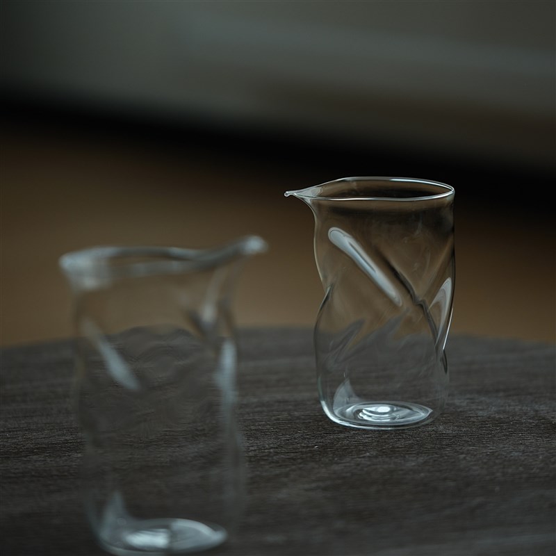 纯手工吹制透明耐热玻璃六方公道杯匀杯茶海茶器片口小号家用公杯