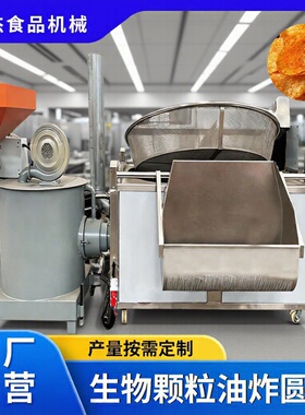 不锈钢全自动出料果蔬食品油炸机生物颗粒油炸设备 大型炸锅商用