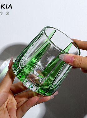 空山基杯 中古绿玻璃杯水杯酒杯饮料杯日式威士忌洋酒vintage杯子
