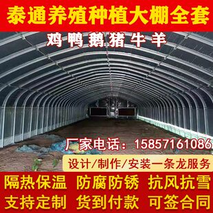 养殖大棚骨架钢管牛棚羊圈猪舍鸡场搭建连栋温室大棚种植大棚全套