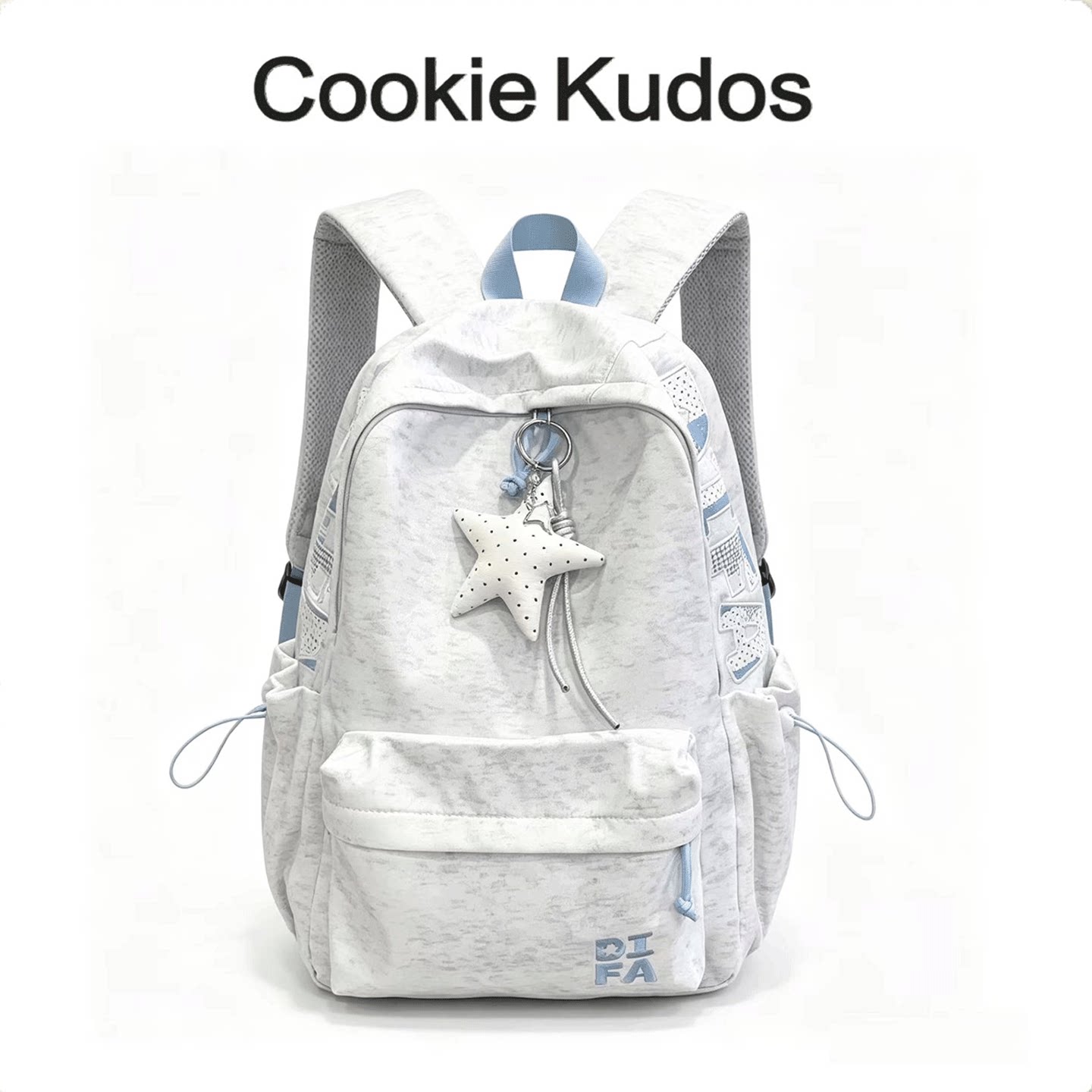 CookieKudos字母刺绣双肩包图片
