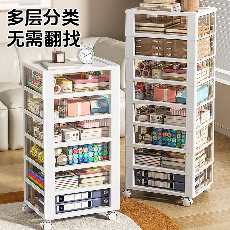 抽屉式收纳柜家用多层儿童文具收纳柜桌底下办公室文件A4置物架子