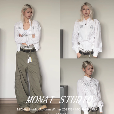 【0123start~】立领防晒外套夏季短款美式复古运动白色薄款防晒衣