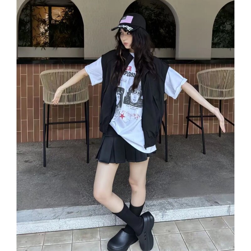 老钱风亚麻轻薄透气拉链马甲男女百搭简约cleanfit设计坎肩背心男