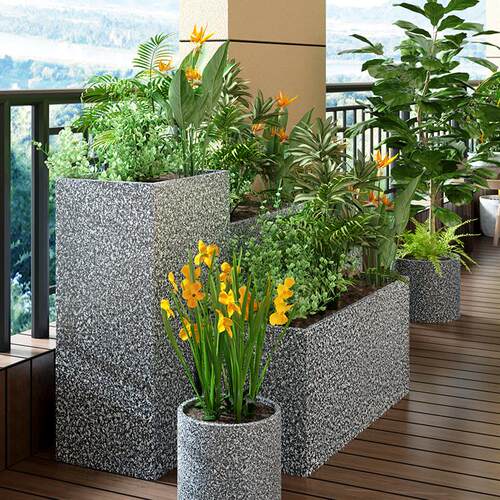 户外花箱组合仿水磨石花坛广场店商场箱花槽奶茶隔断餐厅种植