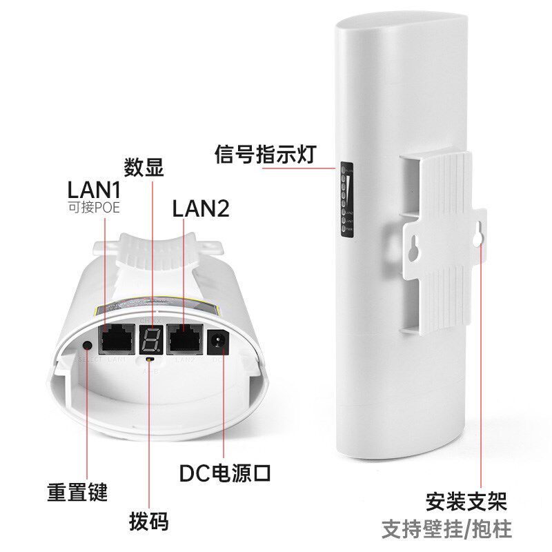 无线网桥AP监控室外1公里2KM3公里大功率5.8g2.4G电梯监控poe传输