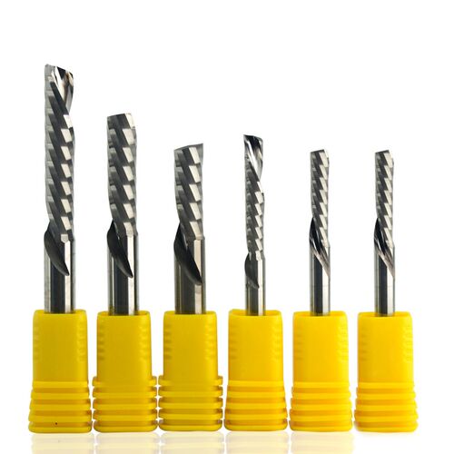 进口料左旋单刃铣刀5A3.175mm4mm6不跳板下切刀亚克力PVC切割刀具