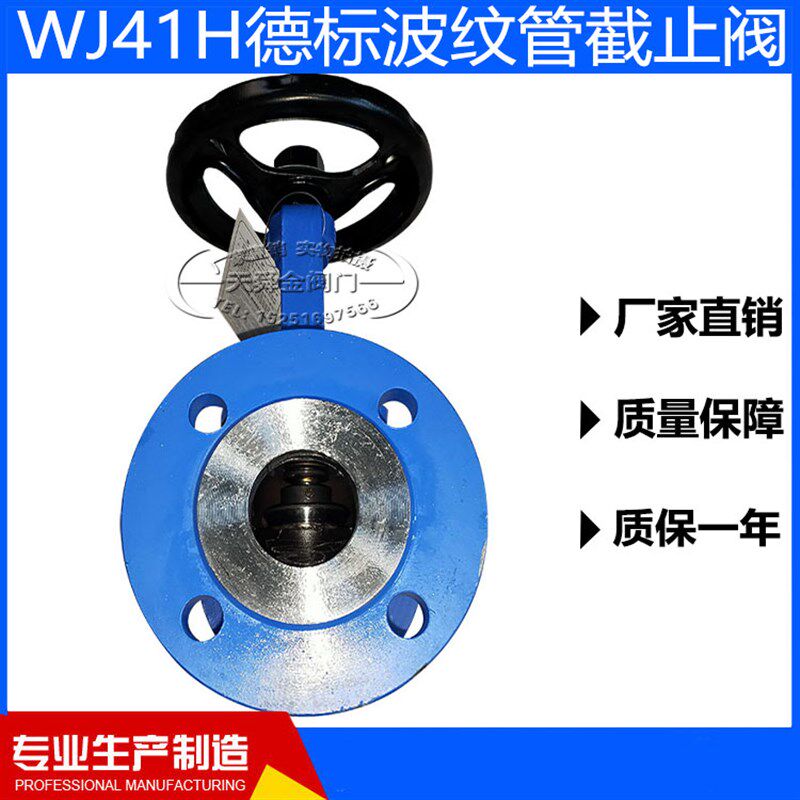 WJ41H德标波纹管截止阀铸钢耐高温蒸汽油品手动开关阀DN50