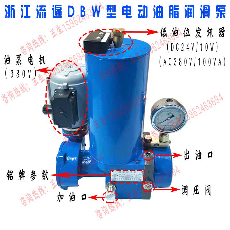 浙江流遍DBW-I20Z电动油脂润滑泵T/J20Z微型润滑泵380V黄油泵浓油