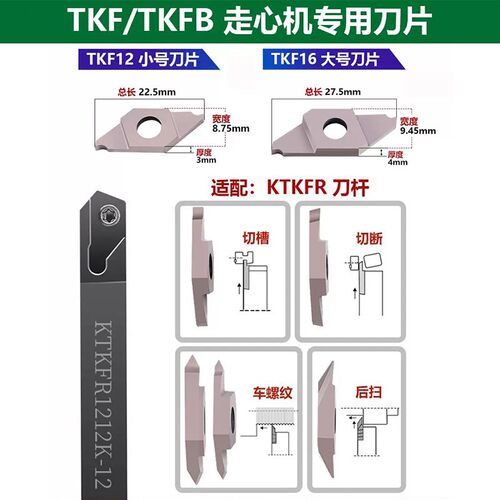 走心机切断切槽刀片 TKF12R/TKF12L 050/070/100/120/150/200 -S