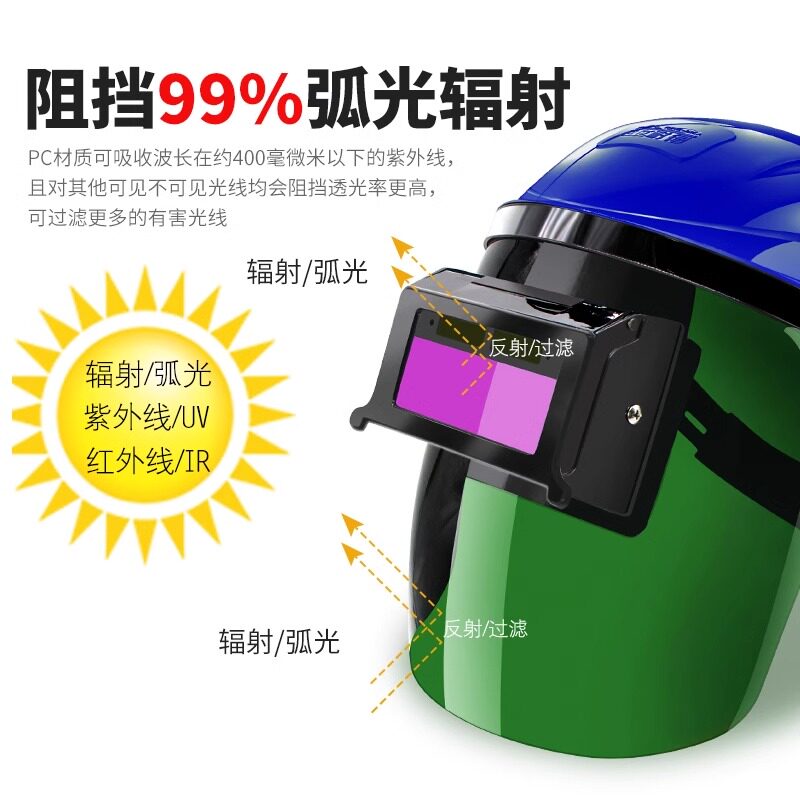 电焊面罩视窗翻盖全自动变光头戴式脸部氩弧焊工眼睛防护用品焊帽