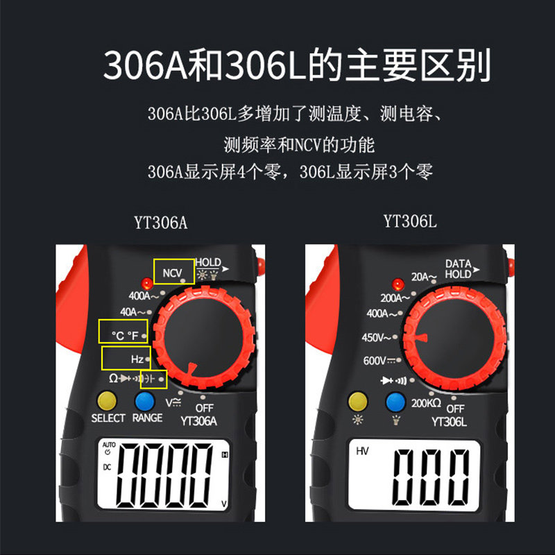 钳形表数字高精度万用电表钳型小型可携式电流表袖珍迷你微型万能