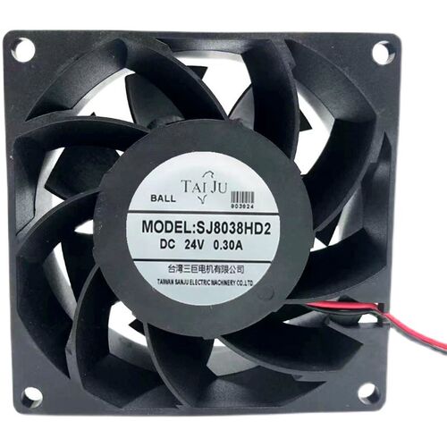 台湾三巨直流dc12V 24V SJ8038HD2 大风量变频器散热风扇 8CM厘米