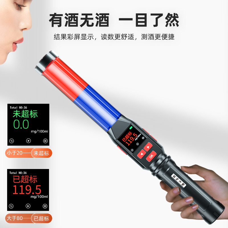 测酒驾检测仪吹气酒精检测仪酒驾专用交通测酒器交警测酒仪排查棒