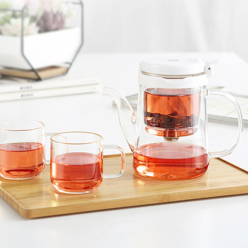 邦田 飘逸杯全玻璃内胆泡茶壶 家用冲茶器茶水分离过滤沏茶杯茶具