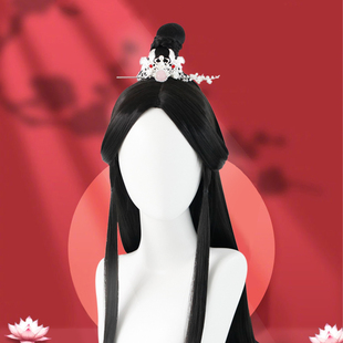 明制整顶头套式汉服假发女 古装少女全套头古风长直发cos古装造型