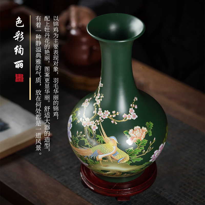 景德镇陶瓷花瓶葫芦瓶新中式客厅酒柜电视柜插花瓷瓶装饰瓷器摆件