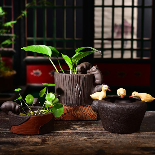 创意水培无孔水仙花盆陶瓷阳台简约睡莲碗莲铜钱草专用绿萝插花盆