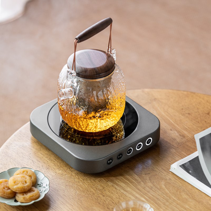 画续带保温电陶炉煮茶器加厚耐热玻璃提梁泡茶壶电热煮茶炉烧水