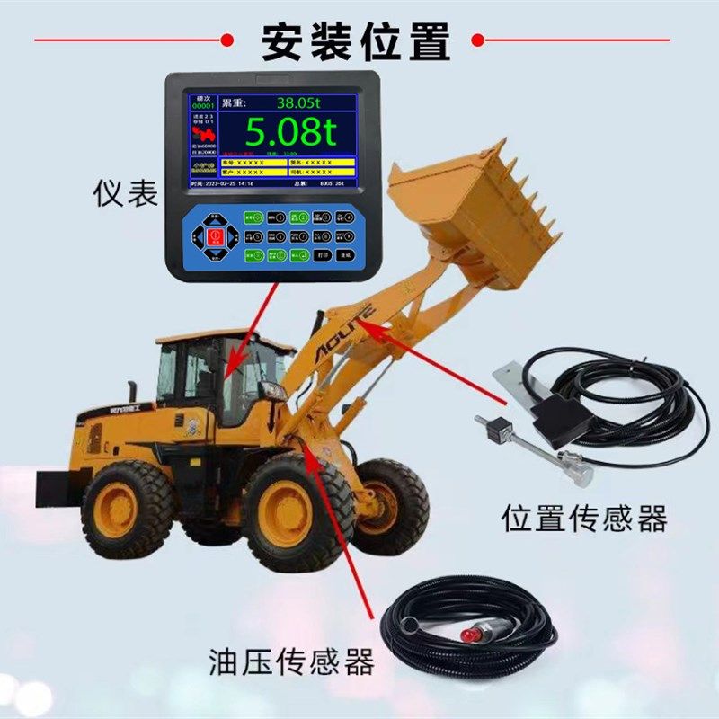 高精度装载机电子秤铲车磅秤累计称重计量器防超限带播报磅单打印