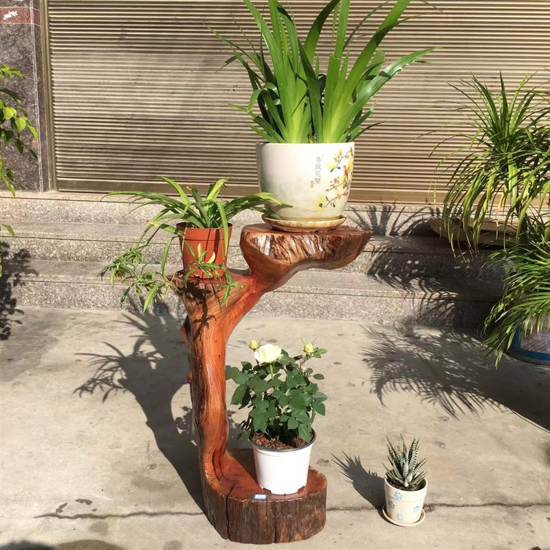 根雕花架花台木雕底座客厅摆件随形树根盆景架实木根原木底座架子