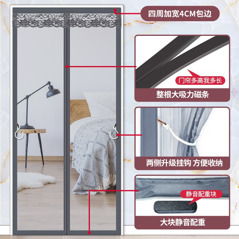 全磁条金刚网防蚊门帘家用纱窗磁性防蝇自装门磁吸条强力纱门磁铁图片
