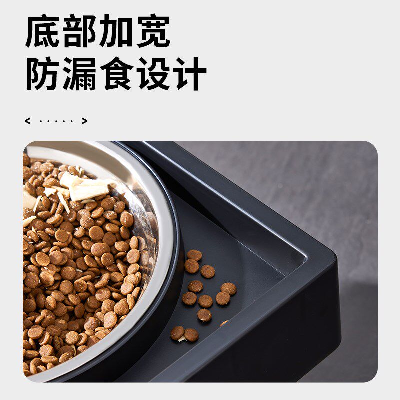 狗碗狗盆可调节高架双碗狗狗食盆饭盆大型犬防打翻不锈钢宠物水盆