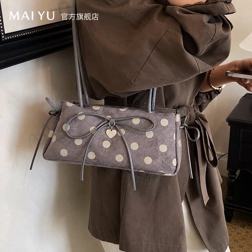 MY腋下2026包百搭波点小众大容量手提包时尚法棍韩系通勤新款包女