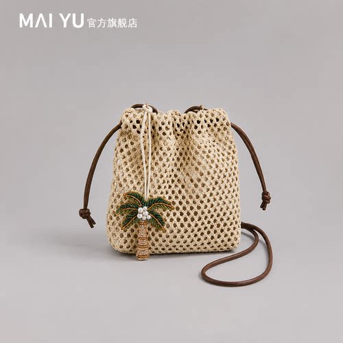 MY超轻便小斜挎包编织包女款夏2026新款镂空草编手机包迷你小包潮