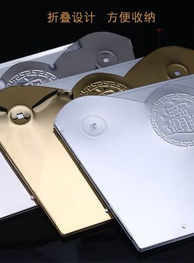 适用折叠不锈钢烧纸炉家用烧元宝纸钱的盆室内佛堂烧宝桶财神化元