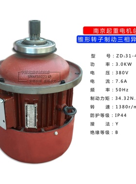 南京总厂锥形转子电动机ZD131-43.0KW起重机电动葫芦主动起升电机