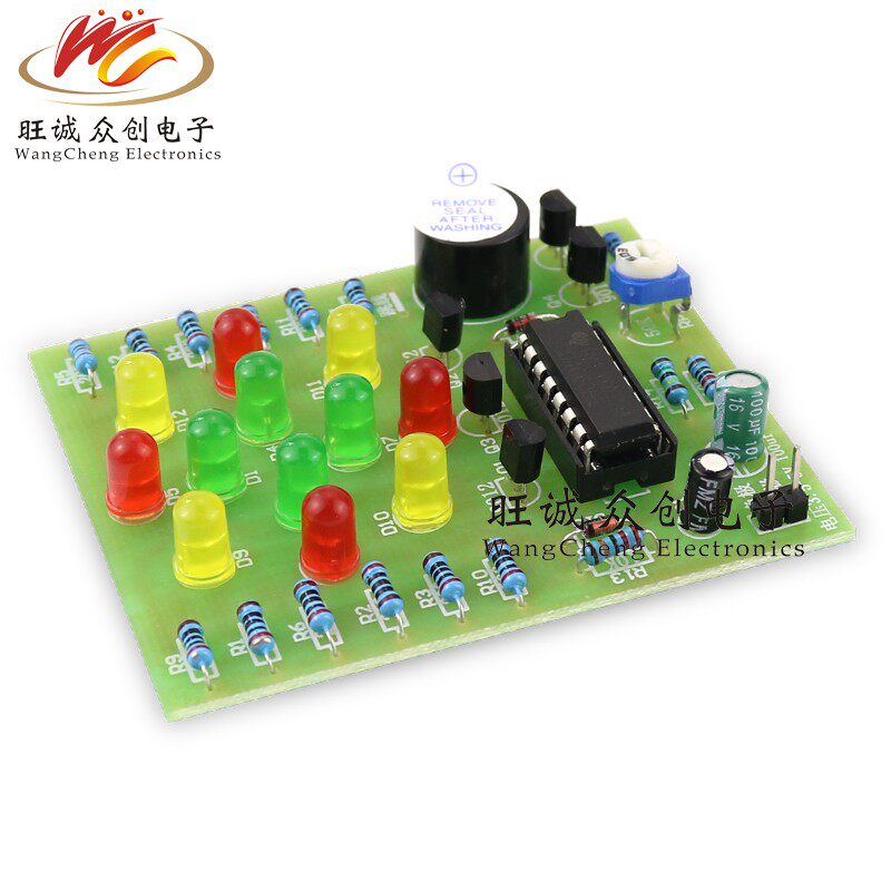 (散件)cd4060梦幻灯套件diy电子制作 音乐彩灯花灯电路板焊接练习