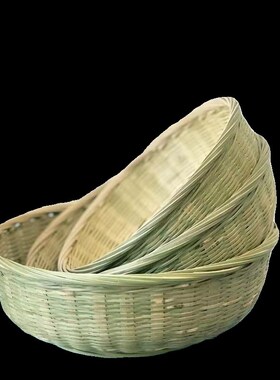 竹编制品果篮竹皮馒头筐小竹筐鸡蛋圆形水果竹篮竹制品手工簸箕