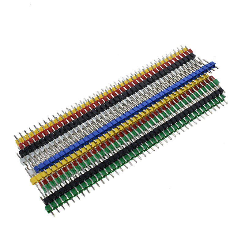 彩色单排针 单排排针 排母插座 间距2.54MM 2.0MM 插针1/2*40PIN