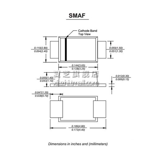 SS110F贴片肖特基二极管SS210F SS310F 1A/100V 2A/100V 封装SMAF