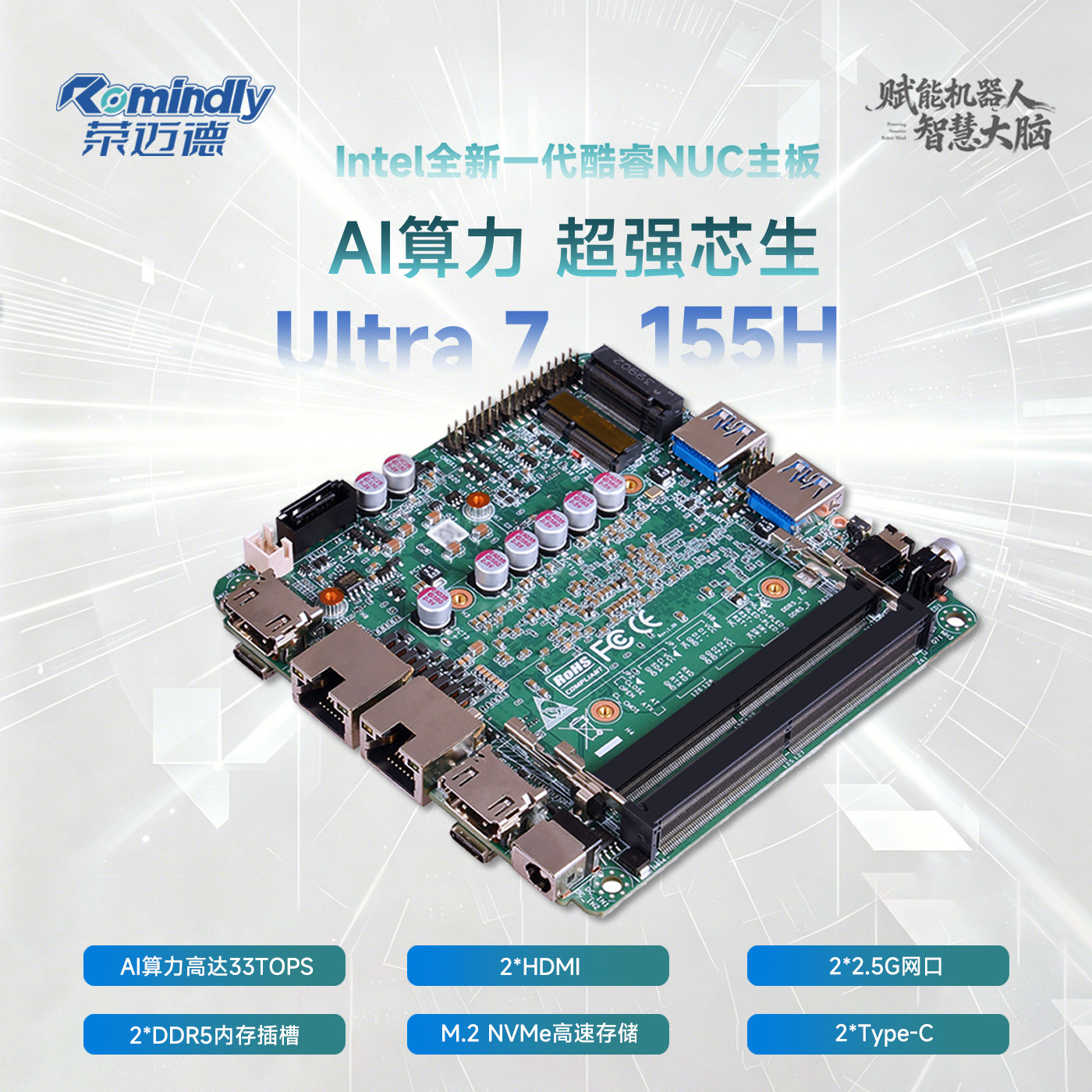AI工控主板迷你Ultra高算力155H