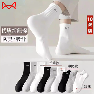 中筒袜 袜男士 MiiOW 猫人新疆棉袜抗菌吸汗防臭透气运动袜中筒四季