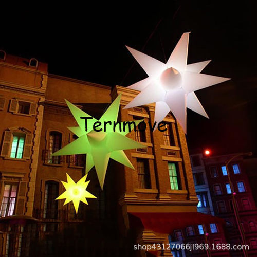 充气发光星星爆炸星灯光气模酒吧悬挂美陈inflatable led star
