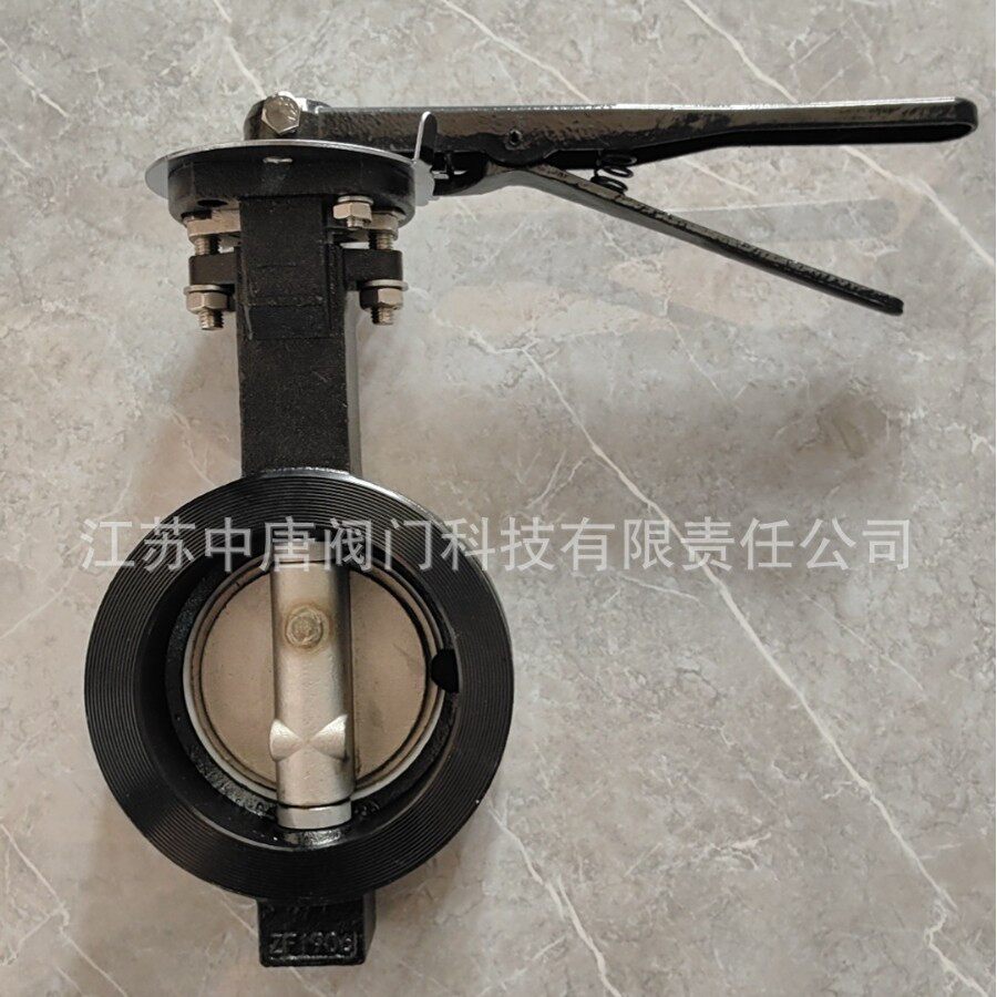 D72F-150LBC手动高性能对夹蝶阀 碳钢高性能四氟软密封蝶阀