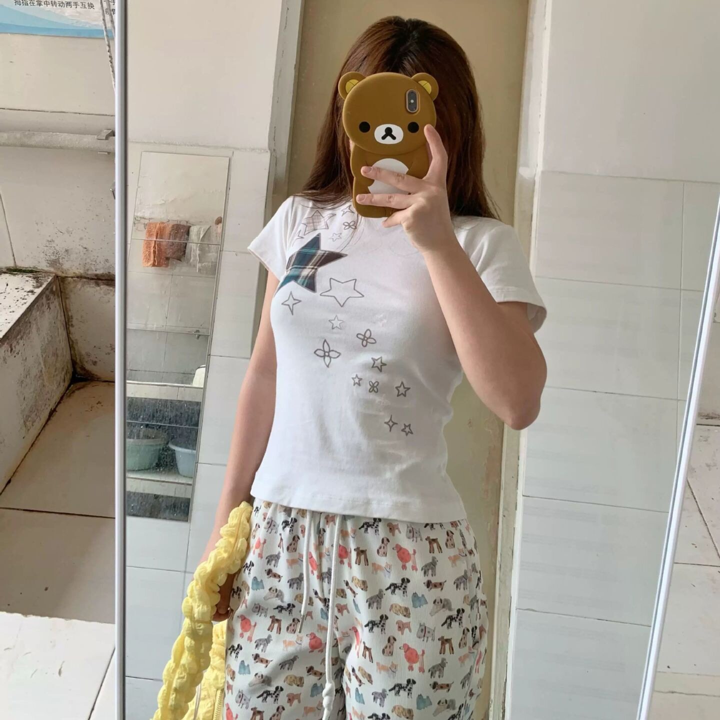 甜美星星印花显瘦短袖T恤女