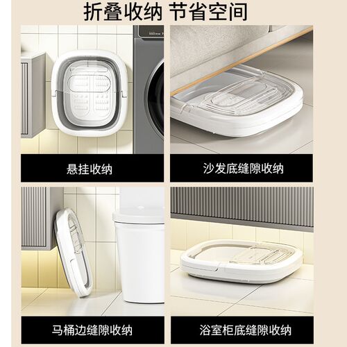 女士养生泡脚桶过小腿可携式可摺叠足浴盆带盖子保温手提宿舍洗脚