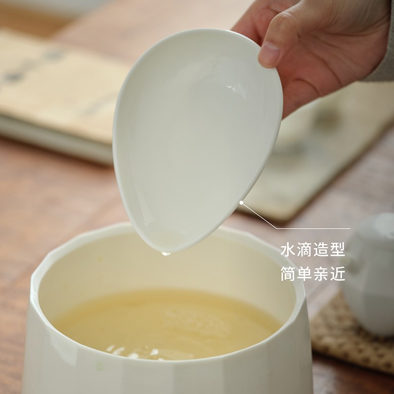 木墨水滴壶承 德化白瓷家用茶承养壶垫茶台盖碗盖壶盖托盘底座