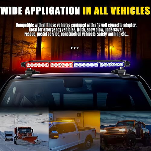 超亮LED车顶红蓝爆闪灯救援拖车应急开道长排工程车12v/24v警示灯