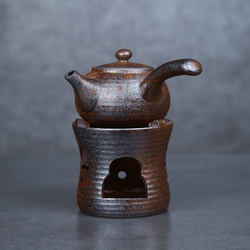 粗陶温茶器套装家用陶瓷酒精灯干烧台禅意明火煮茶炉茶道茶具配件