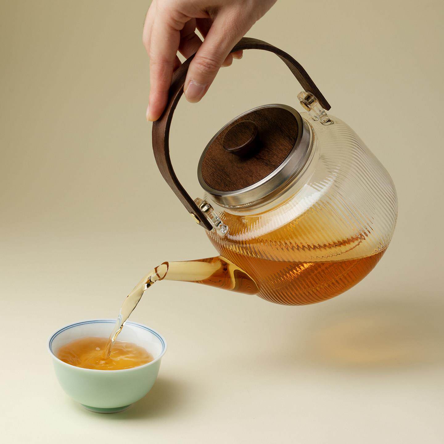 里胡桃木-作精致透明提梁煮茶壶家用高温茶壶泡大容量煮器功茶夫