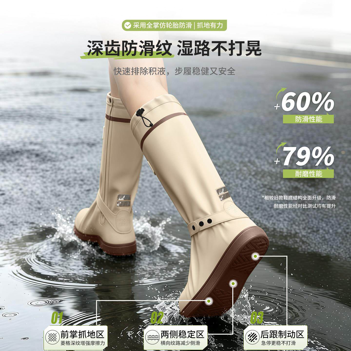 高水鞋套防滑加厚耐磨下雨天防雨鞋筒反复使用雨靴海登防山赶露营