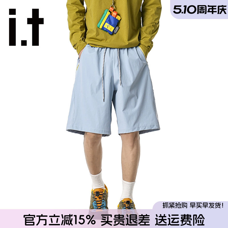 it FIVE CM户外运动风短裤男2026夏季新款薄款抽绳宽松休闲五分裤